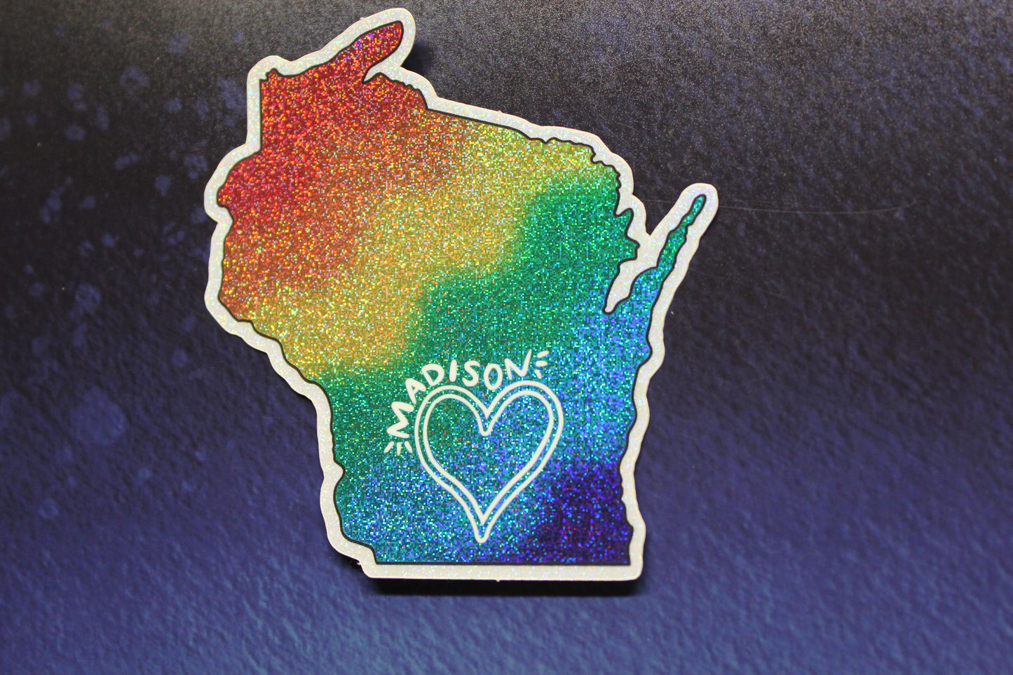 Glitter Madison WI Pride Vinyl Sticker