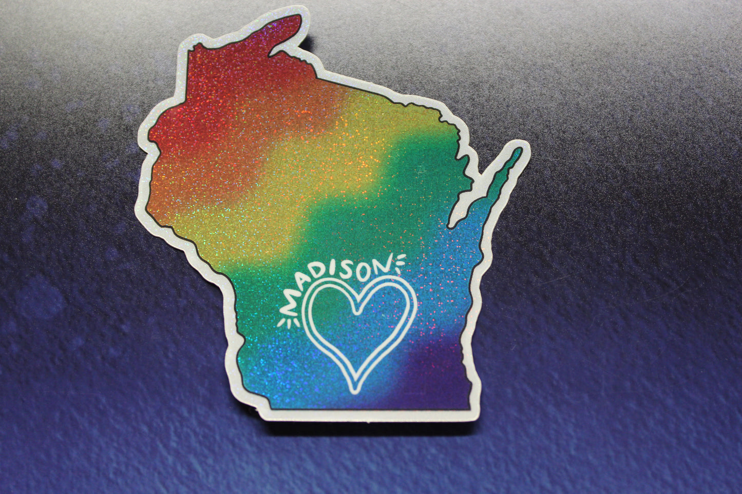 Glitter Madison WI Pride Vinyl Sticker