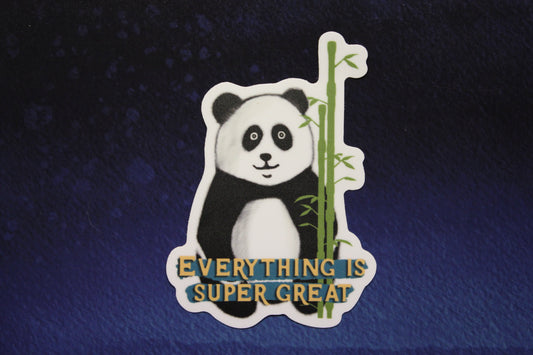 Panda who has seen some stuff Vinyl Sticker