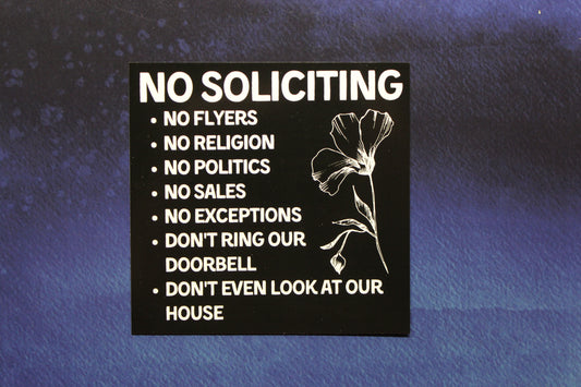 No Soliciting Vinyl Sticker