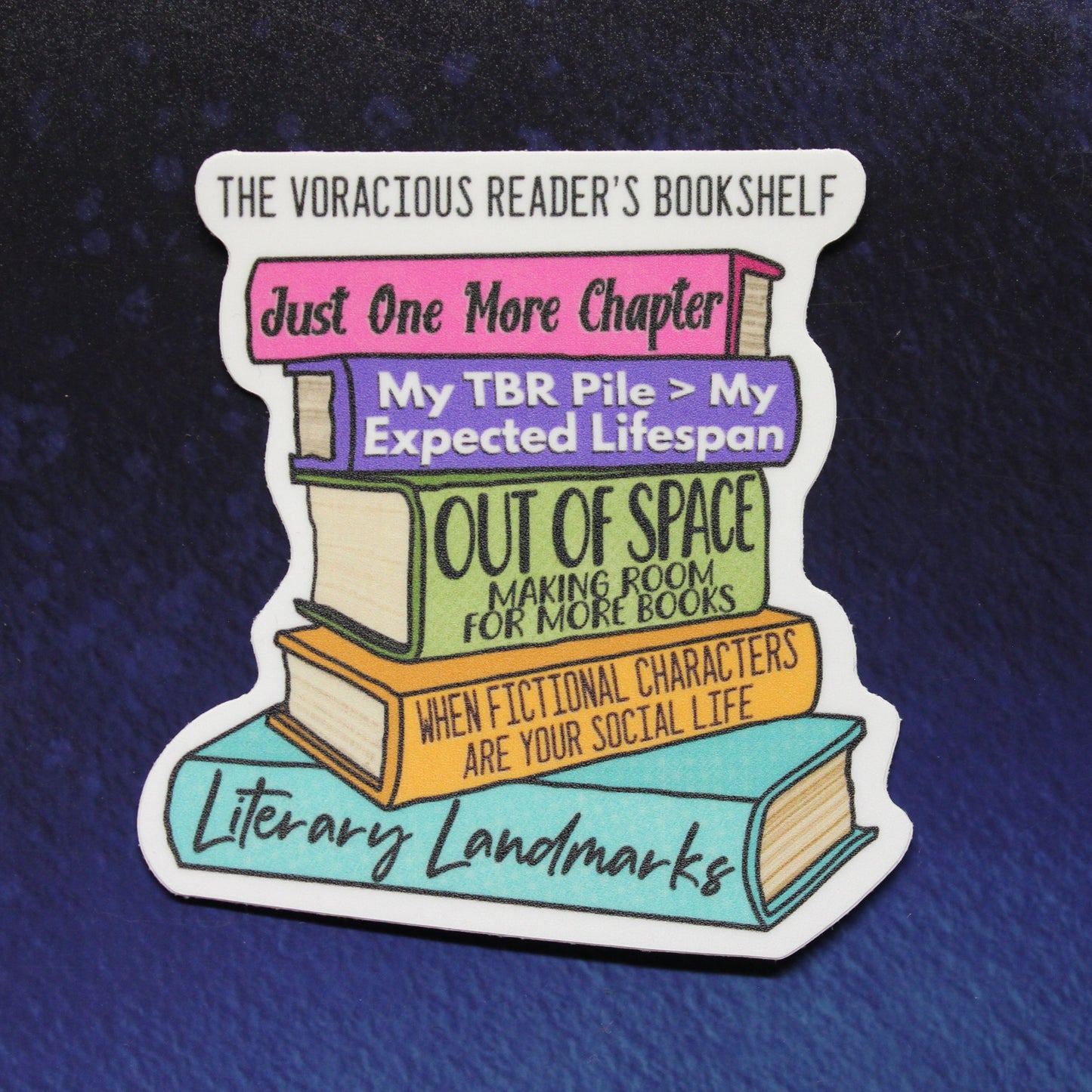 The Voracious Reader's Bookshelf Vinyl Sticker