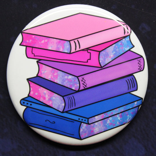 Bisexual Pride Books Button or Magnet