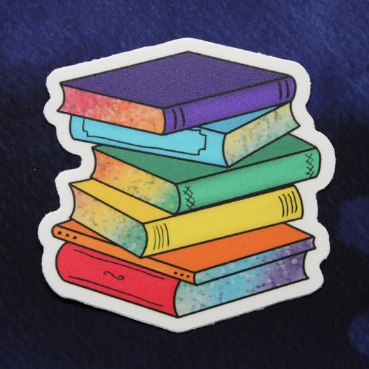 Pride Rainbow Books Vinyl Sticker
