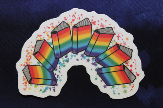 Rainbow Pride Books Vinyl Sticker