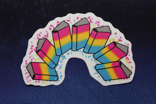 Pan Pride Book Rainbow Vinyl Sticker