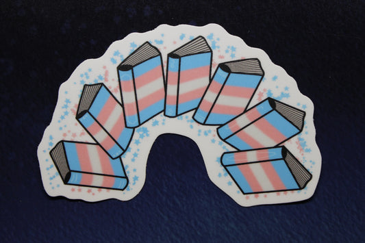 Trans Pride Book Rainbow Vinyl Sticker
