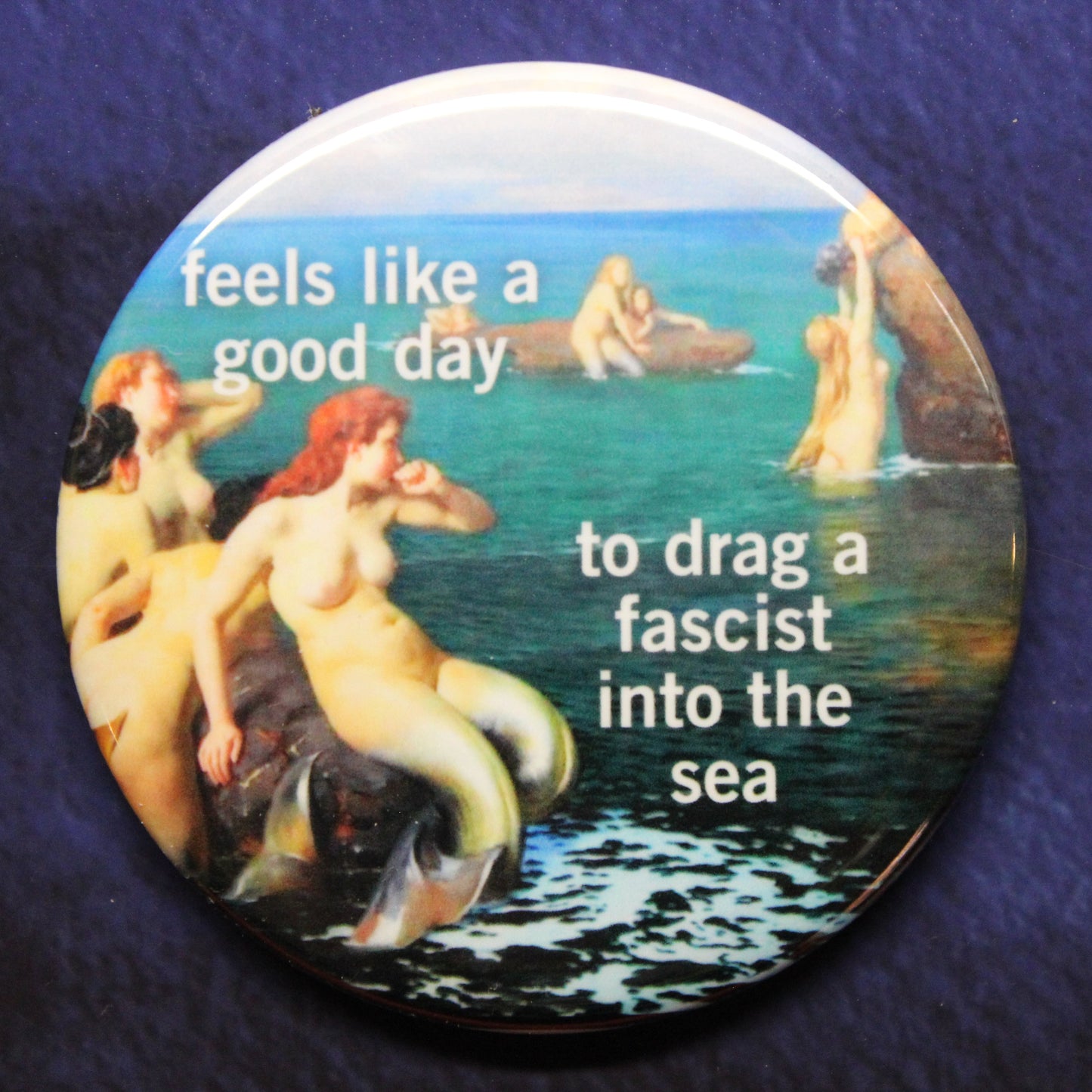 Drag a Fascist Into The Sea Button or Magnet