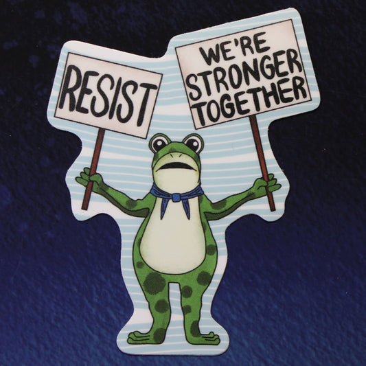 Resist Frog Vinyl Sticker