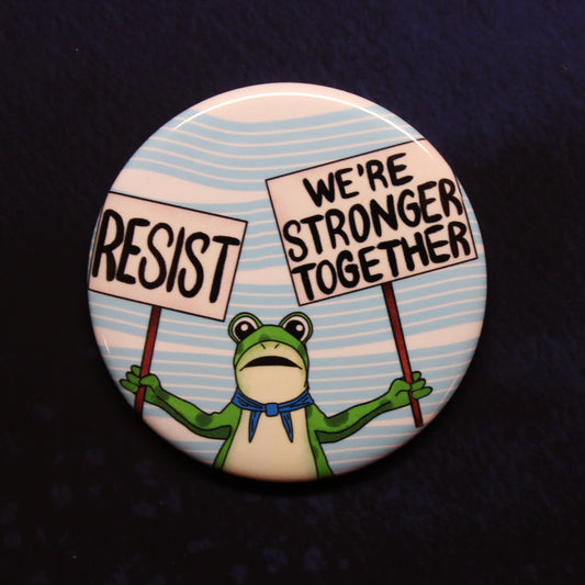 Resist Frog Button or Magnet