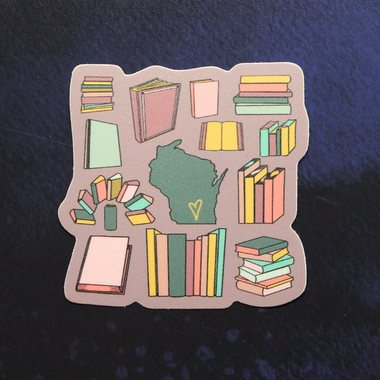 Book Lover WI (Mauve) Vinyl Sticker