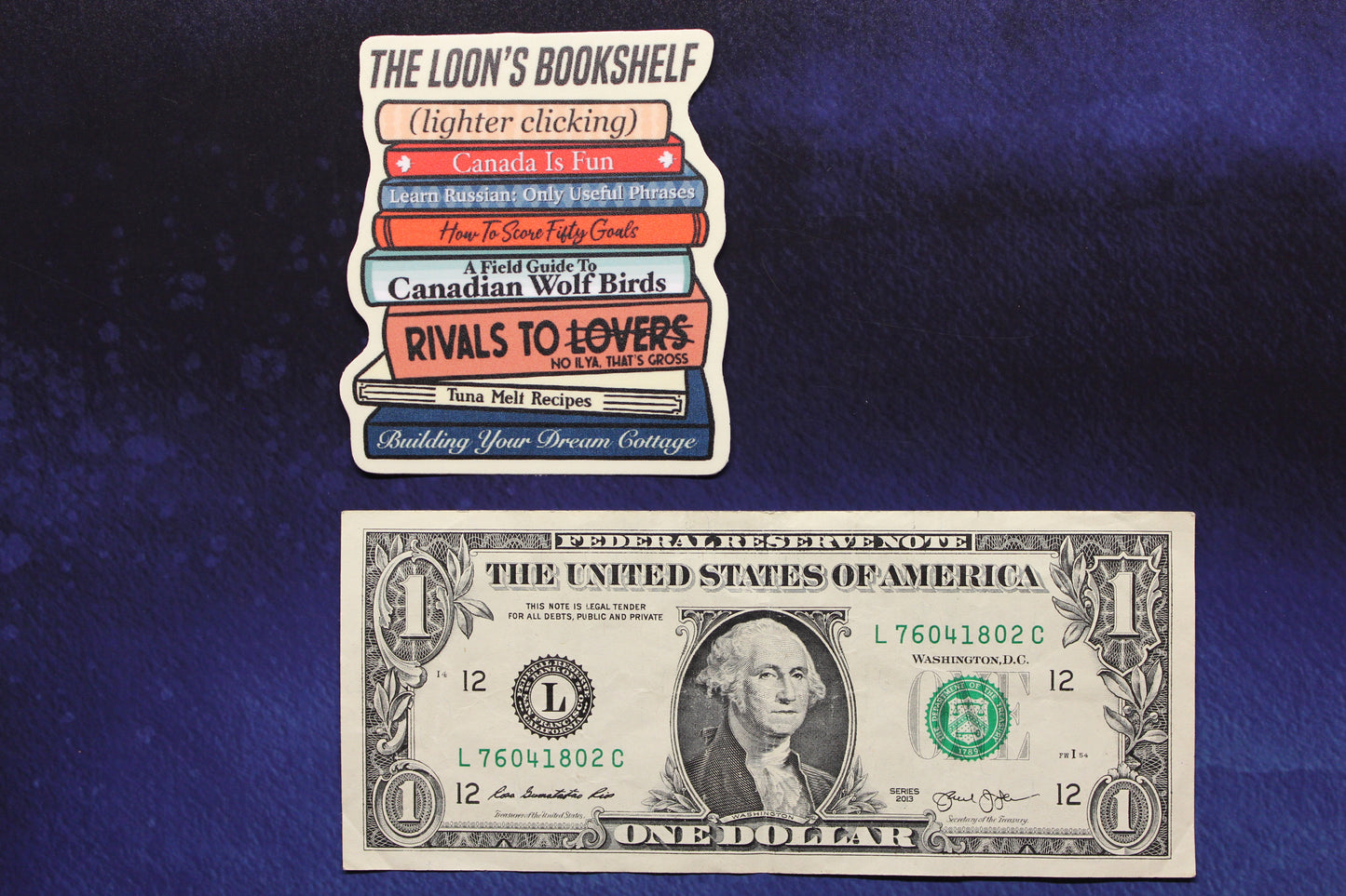 The Loon's Bookshelf Vinyl Sticker