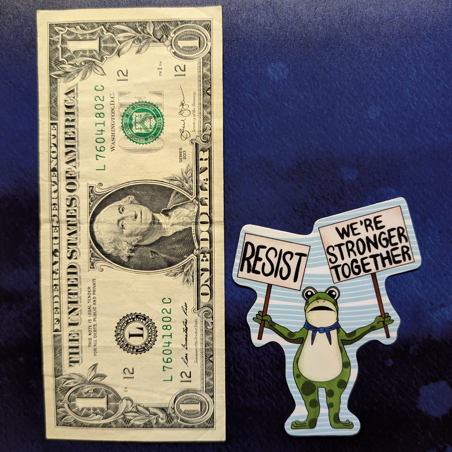 Resist Frog Vinyl Sticker