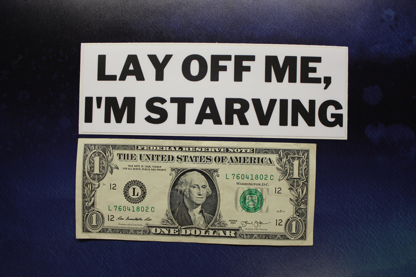 Lay off me, I'm starving! Vinyl Sticker