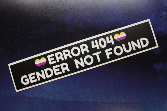 Error 404 Gender Not Found Slim Vinyl Sticker