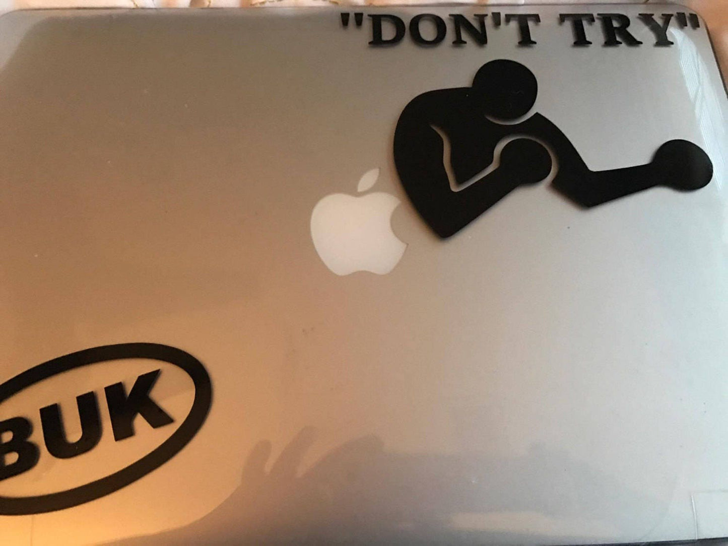 Charles Bukowski's "Don't Try" Gravestone Boxer Rub-On Vinyl Die Cut Decal Bumper Sticker Car Laptop