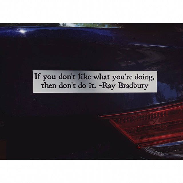 Ray Bradbury vinyl bumper sticker car bike laptop