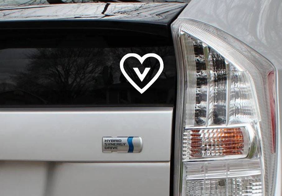 Vegan Heart Vinyl Die Cut Rub-On Decal