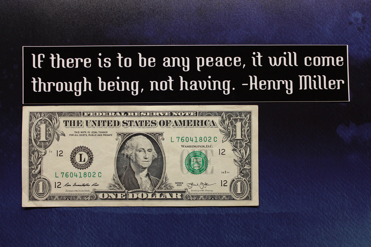 Henry Miller Vinyl Bumper Sticker If there is to be any peace... Vinyl Bumper Sticker car bike laptop guitar