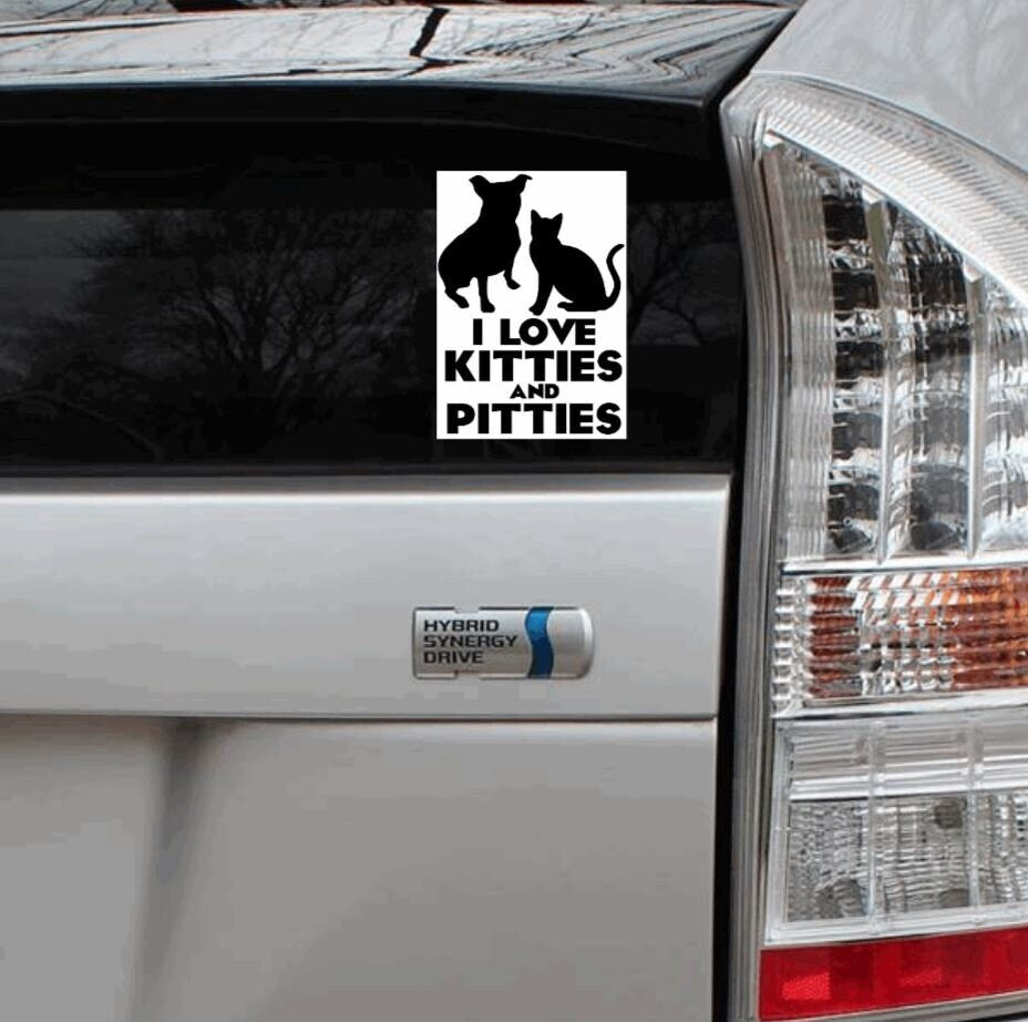 I Love Kitties & Pitties Sticker