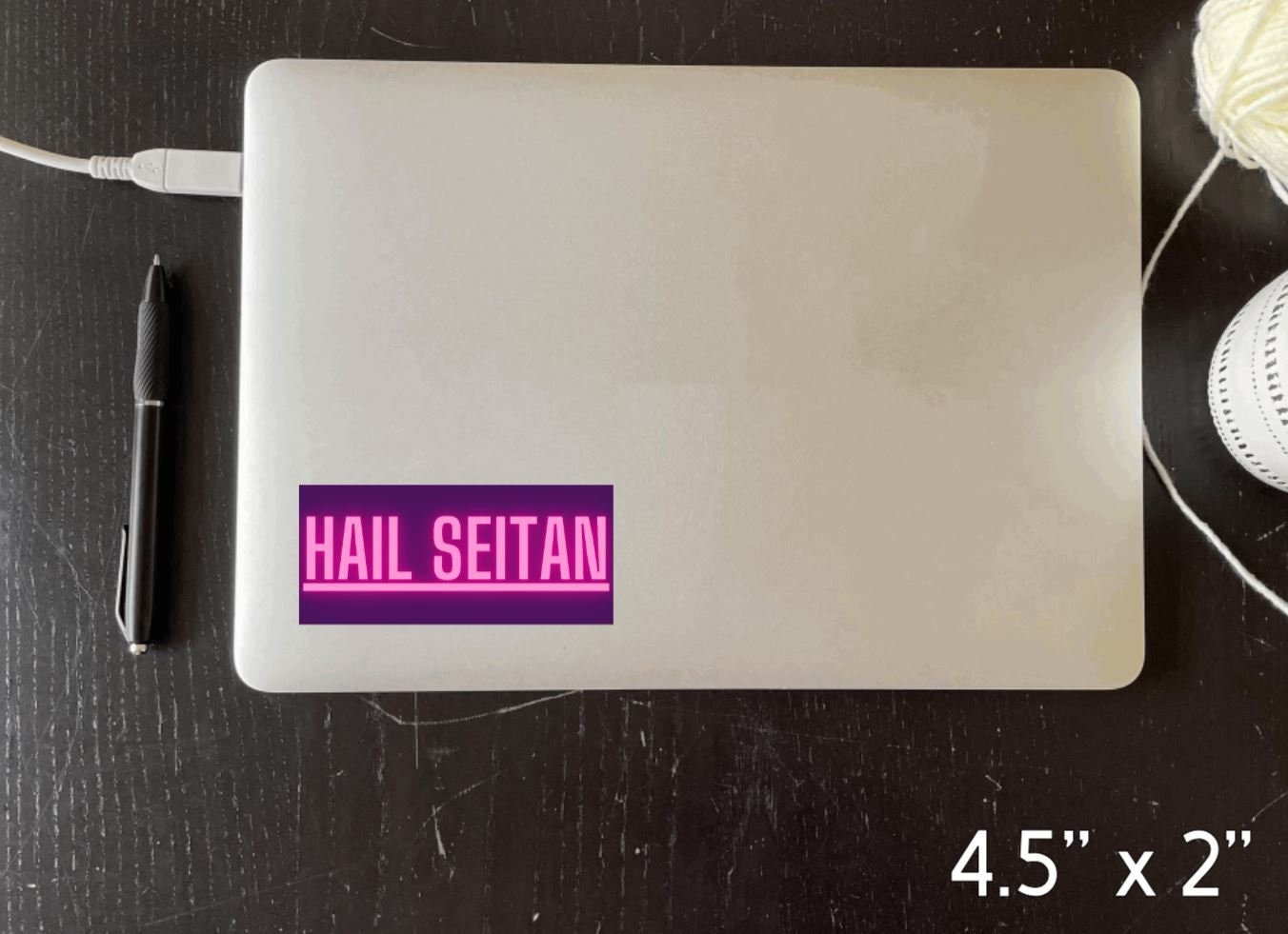 Hail Seitan Vinyl Sticker Vegan