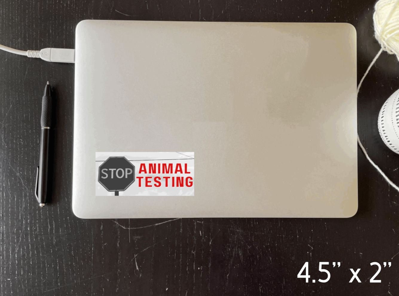 Stop Animal Testing Vinyl Sticker Vegan