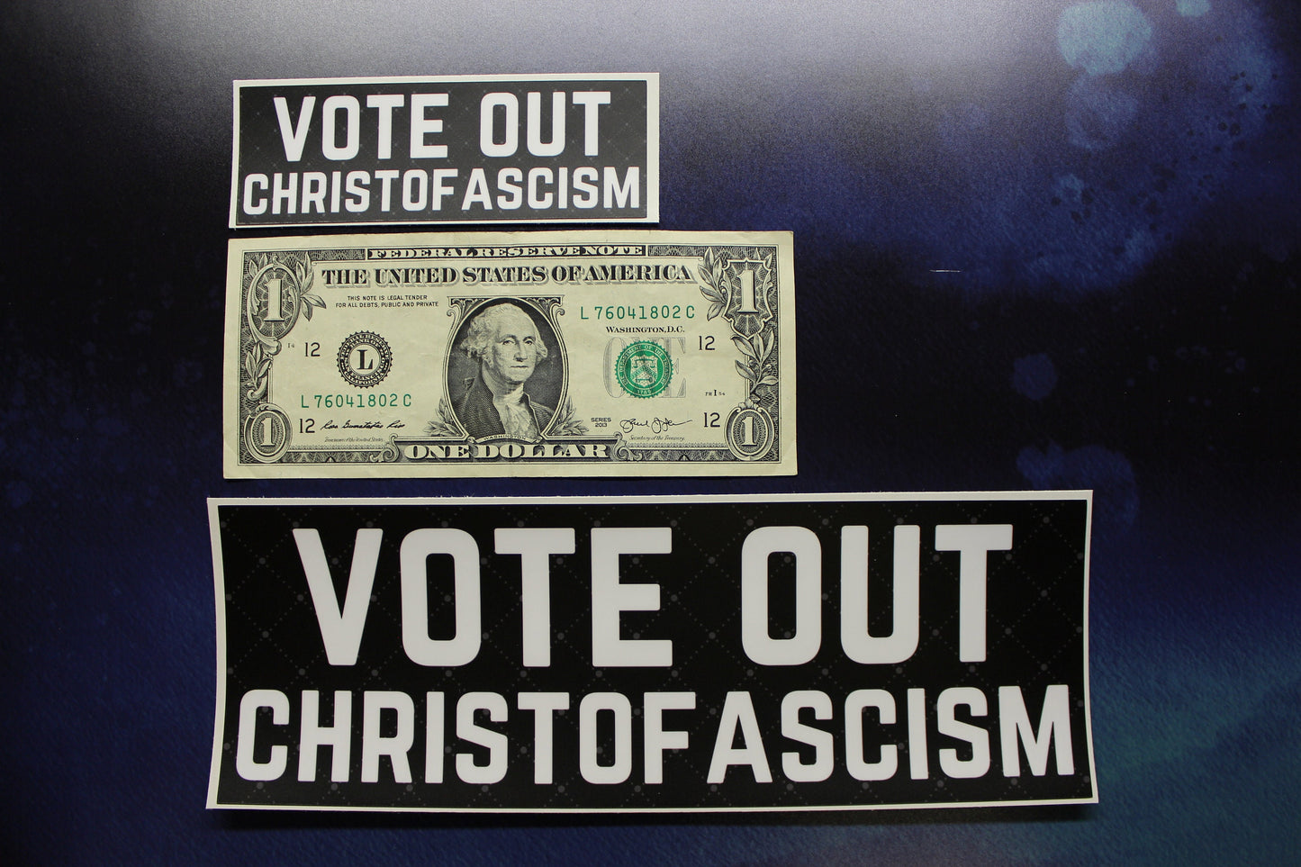Vote Out Christofascism  Vinyl Bumper Sticker Reproductive Rights