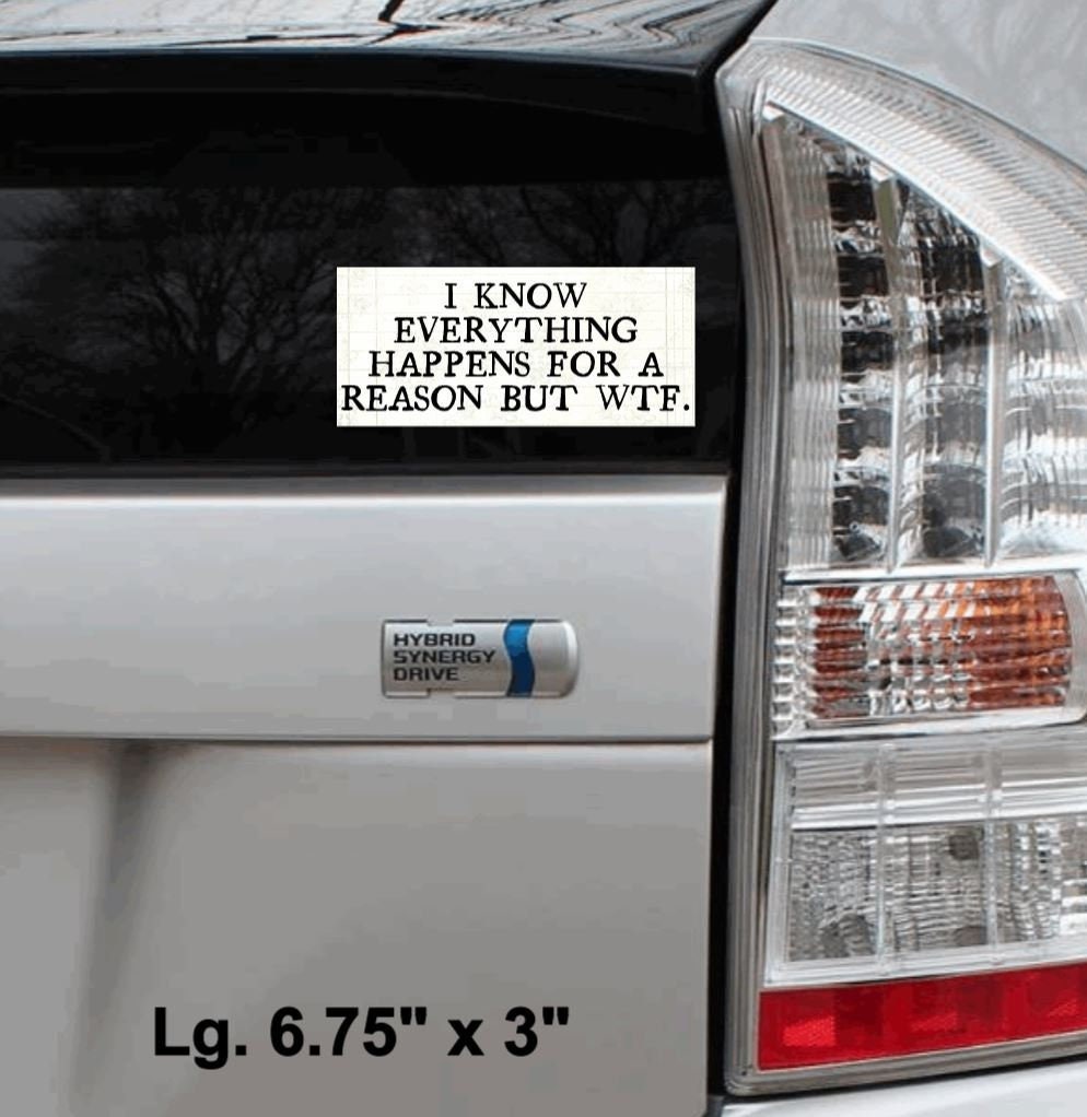 Everything Happens For a Reason but WTF Vinyl Sticker