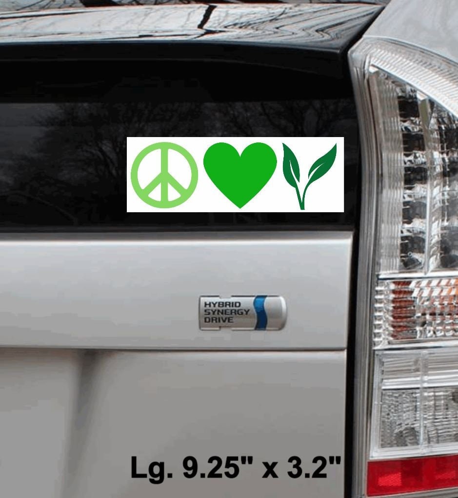 Peace Love Vegan Vinyl Sticker