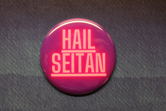 Hail Seitan Vegan Button Magnet or Bottle Opener
