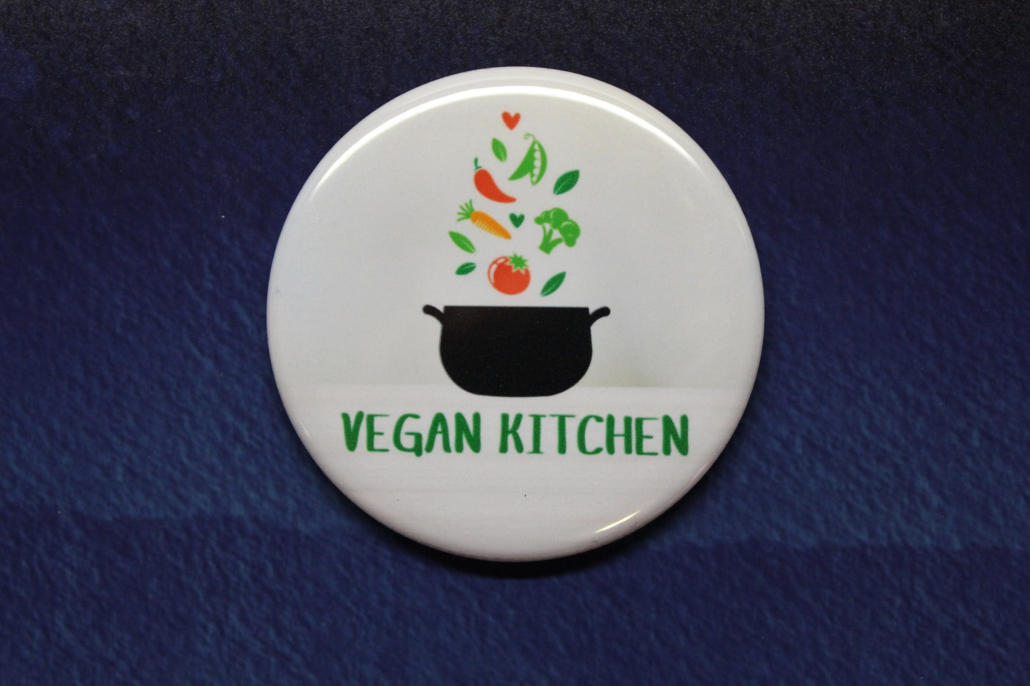 Vegan Kitchen Button Magnet or Bottle Opener