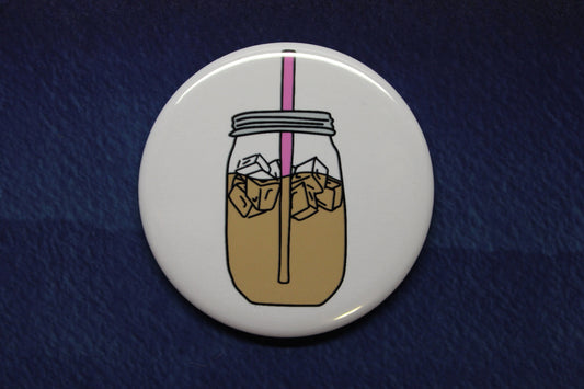 Iced Coffee Button Magnet or Bottle Opener